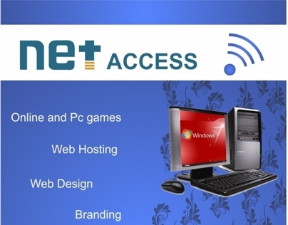 poster design for net access internet cafe