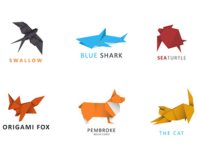 6 Animal Logos With Origami Style