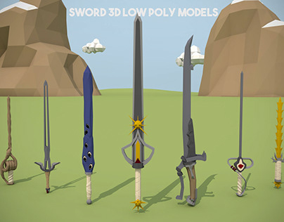 Sword 3D Low Poly Model Pack