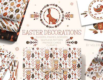 Vector set Easter decorations