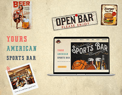 Redesign of a sports bar website.