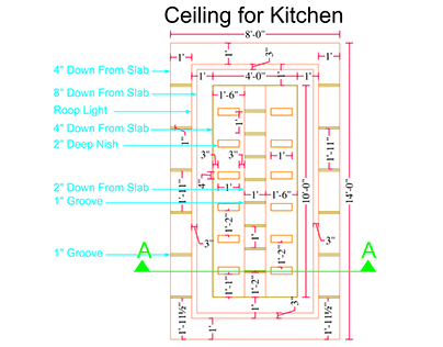 2D Plan of Ceiling in AutoCAD
