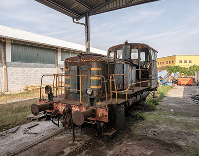 Abandoned train factory
