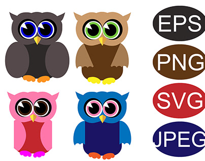 Colored vectpr owls