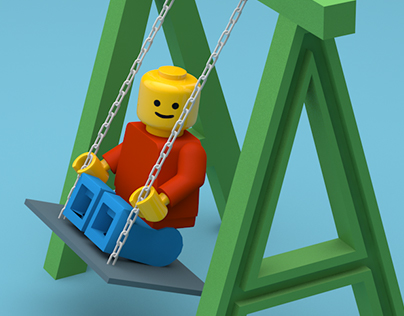 Lego On Swing - Letter A