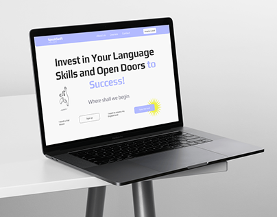 Landing page for English school