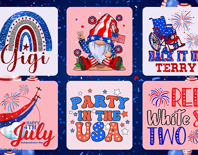 4th of July PNG Files Sublimation