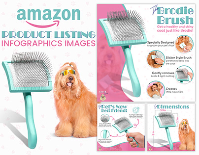 Amazon Listing Infographics Images || Pet Brush