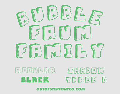 Bubble Frum Family: Cartoon Font in Four Styles