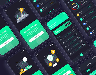 Bitcoin Cryptocurrency Mobile App UI Template