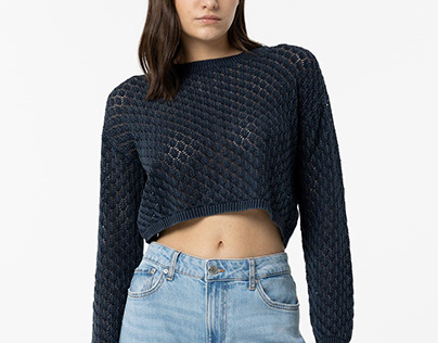 TIFFOSI WOMAN SS24 - POINTELLE WASHED SWEATER