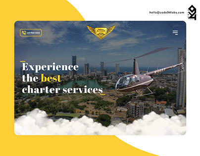 Rathna Aviation - Landing page design