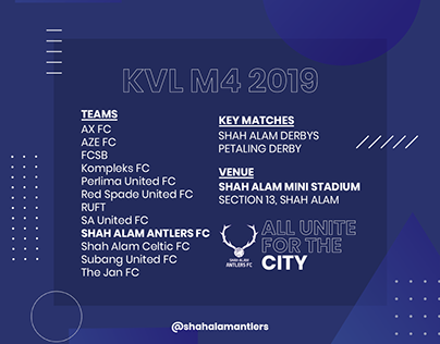 SHAH ALAM ANTLERS FC | KLANG VALLEY LEAGUE M4 | 2019
