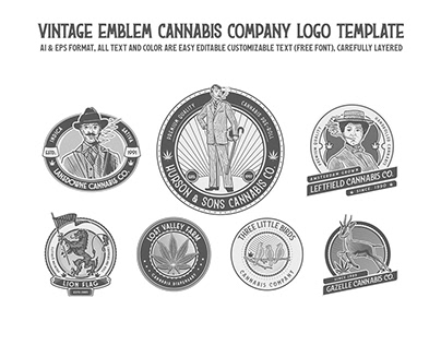 Vintage Emblem Cannabis Company Logo