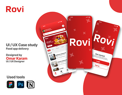 Rovi food delivery app UI Design