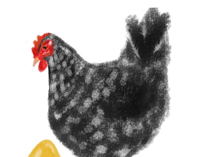hen and a gold egg