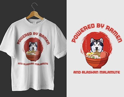 Ramen Sushi Alaskan Malamute Dog T-Shirt