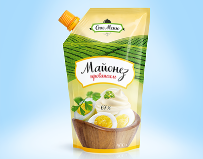 "100 Menu" mayonnaise packaging design