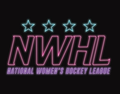 NWHL (National Women's Hockey League) logos in neon