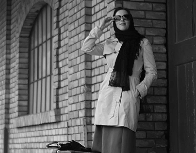 At the station in black & white