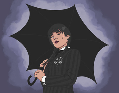 Wednesday Addams Illustration