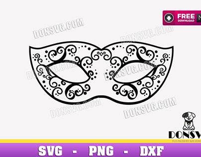 Carnival Mask Free SVG Mardi Gras Outline