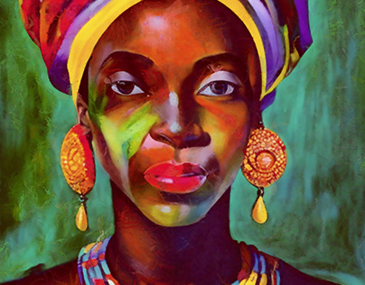 African woman head wrap