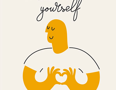 A collection of mental health support illustrations.