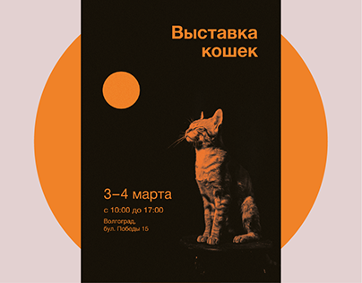 Печатный плакат Выставка кошек