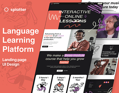 Projectminiatuur - Language Learning Platform \ UI Design \ Landing Page