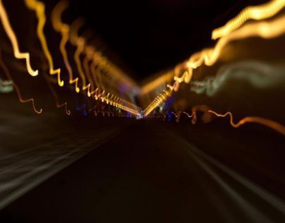 Light painting on the road