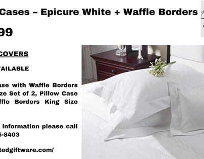 Pillow Cases – Epicure White + Waffle Borders