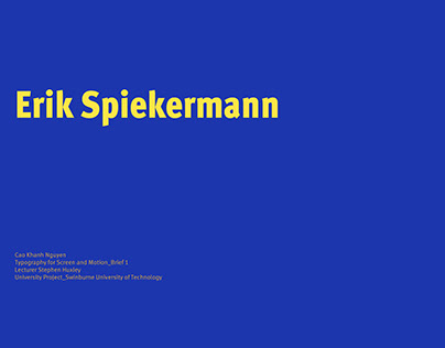 Project thumbnail - Typography for Screen and Motion: Erik Spiekermann