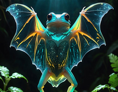 Bioluminescent Amazonian flying frog