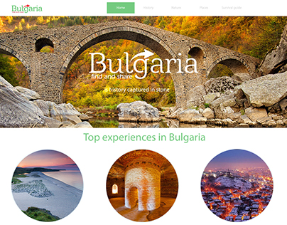 Onepage layout for tourism in Bulgaria