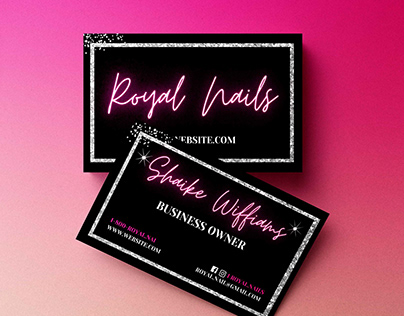 Pink Business Card Template-Canva Template