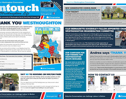 Newsletter leaflet design for local political party