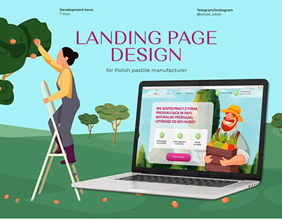 2D landing page design for Polish pastille manufacturer