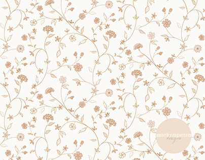 delicate trailing chintz - ivory pink