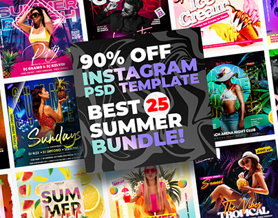 90% OFF – BUNDLE Best Summer Party Instagram PSD