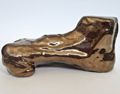 Ceramic Foot Study with Bronze Glaze