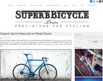 Superb Bicycles Blog + Big Cartel Slideshow