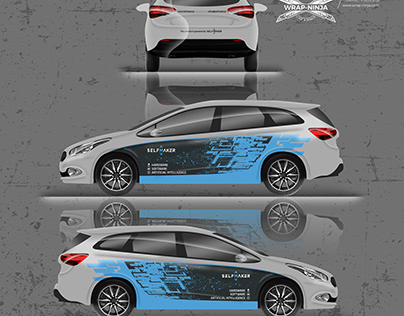 Car wrapping design for a technology company.