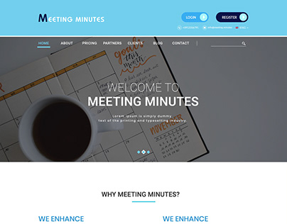 Meeting Minutes Web psd design
