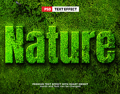 Green Nature Grass 3D Editable PSD Text Effect