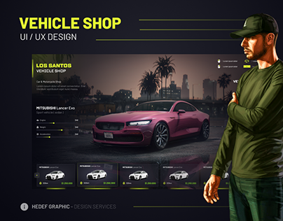 Vehicle Shop UI Design - GTA UI DESIGN