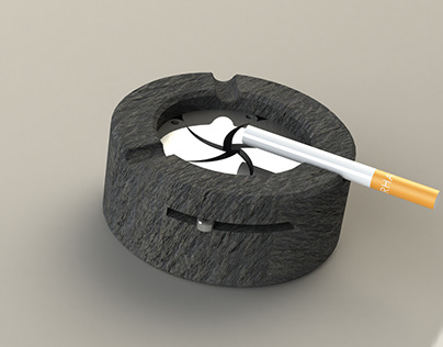 ashtray with irisbox mecanism solidworks and keyShot