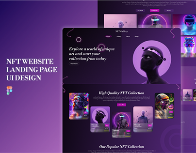 NFT website landing page UI design