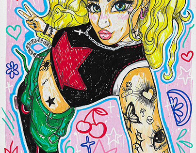 sk8 grl _ Drawing with POSCA markers