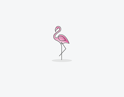Flamingo coloring line logo